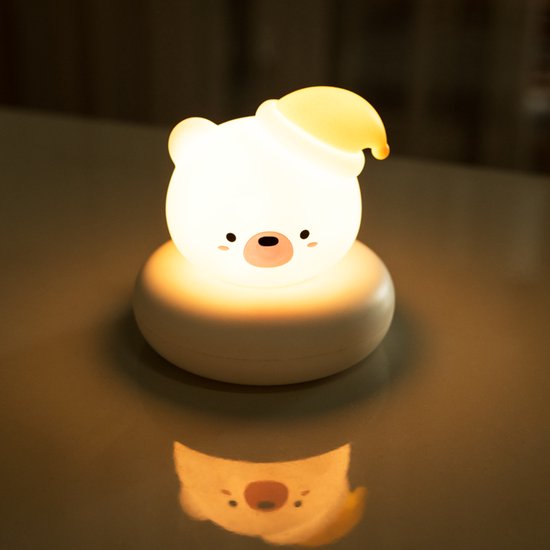 Schattig beren nachtlampje, geschikt voor kinderkamers, lief berenlampje als cadeau, USB oplaadbaar, dimbaar dieren nachtlampje, geschikt voor babykamers, slaapkamers en woonkamers. van Merkloos