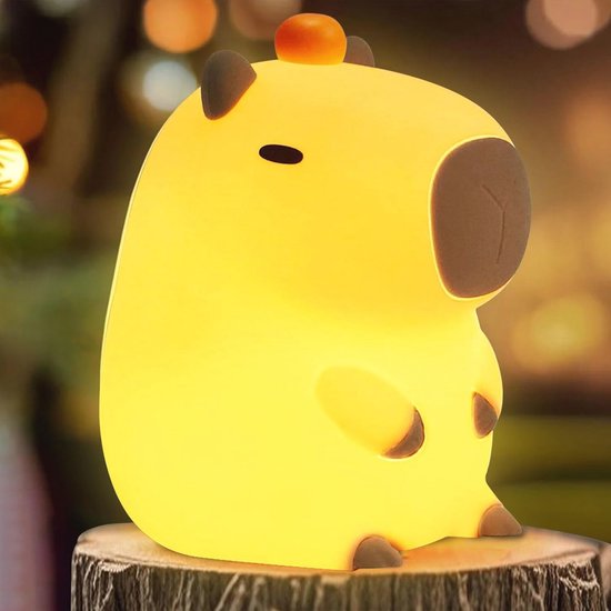 Schattig capibara nachtlampje – Dimbaar LED-dierennachtlampje voor kinderkamer – Oplaadbare touchlamp en sfeervolle slaapkamerdecoratie