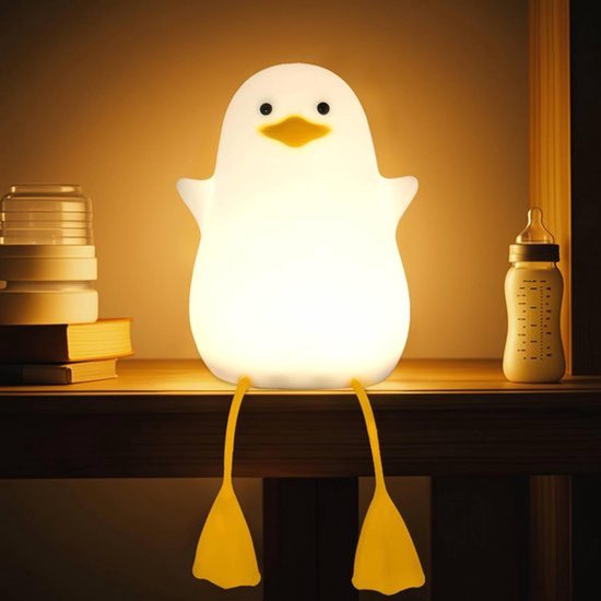 Schattig Geel Eendje Nachtlampje - Kinderen Siliconen Schattig Nachtlampje - Aanraakbediening Dimbaar Met Timer Nachtlamp voor Babyverzorging - USB Oplaadbaar LED Nachttafel Lampje van Merkloos