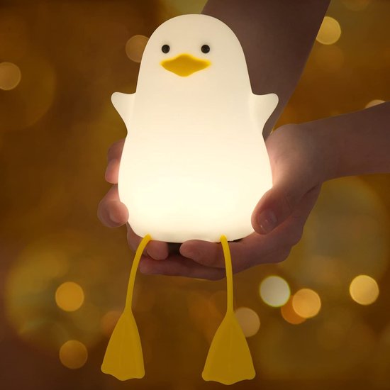 Schattig geel eendje nachtlampje - Lief siliconen nachtlampje voor kinderen - Touchbediening, dimbaar, met timerfunctie - USB oplaadbaar LED-nachtlampje - Geschikt voor slaapkamer en kinderkamerdecoratie - Verkrijgbaar in zeven kleuren van Merkloos
