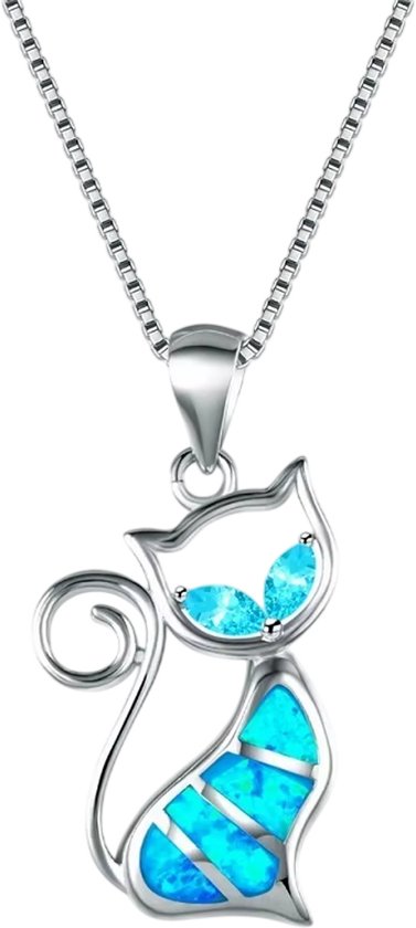 Schattig katje Ketting voor Dames – Boho Opal Look Sieraad – Romantische Mode Ketting – Cadeau voor Dames en Meisjes – Geschikt voor Feesten, Bruiloften en Dagelijks Gebruik van Merkloos