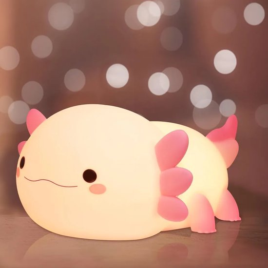 Schattig Mexicaans axolotl siliconen nachtlampje, LED-nachtlampje voor baby's, dimbare USB-nachtlamp, decoratief kinderlampje voor de babykamer, met timer. van Merkloos