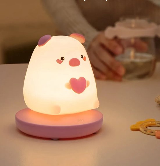 Schattig nachtlampje USB siliconen kinders slaaplampje oplaadbaar slaapkamer bed sfeerlicht woondecoratie woonkamer van Merkloos
