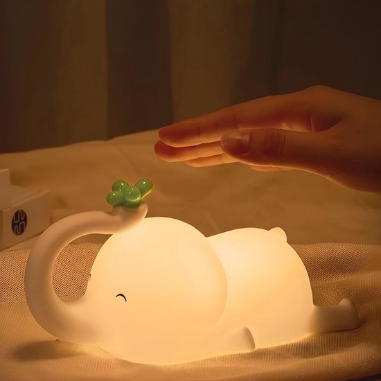 Schattig Olifant Nachtlampje voor Kinderen - Dimbaar en USB Oplaadbaar - Ideaal voor Slaapkamer en Borstvoeding van Merkloos