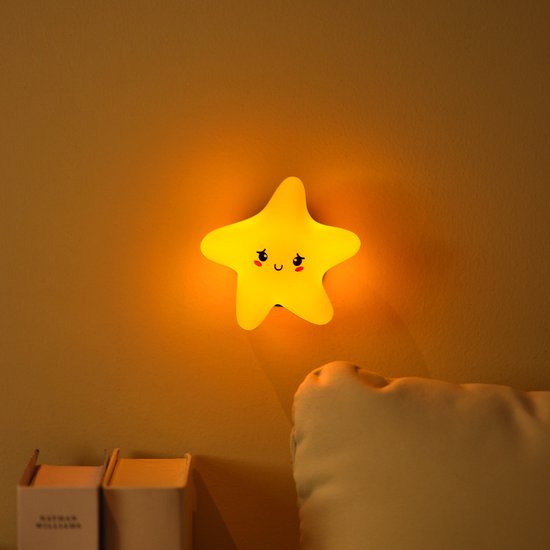 Schattig oplaadbaar siliconen nachtlampje voor de babykamer, dimbaar (ster) van Merkloos