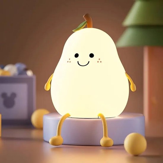 Schattig peervormig nachtlampje - Nachtlampje - nachtlampje kinderen -nachtlampje volwassenen -LED-nachtlampje- Dimbaar nachtlampje - 9*8*11 cm van Merkloos