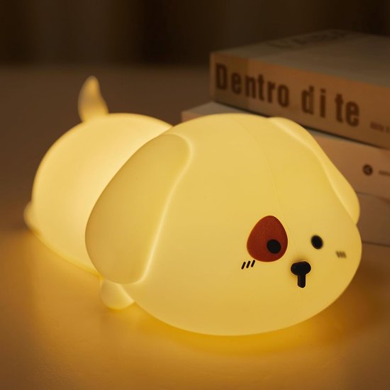 Schattig puppy-nachtlampje-Nachtlampje-Nachtlampje Baby-Nachtlampje Kinderen-Leeslamp-7 Kleuren Aanraaklicht-Oplaadbaar-Warm Licht van Merkloos