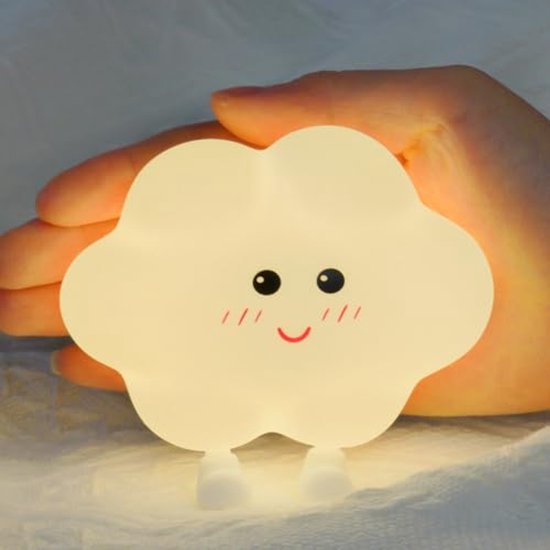 Schattig Wolken Nachtlampje voor Kinderen - USB Oplaadbaar, Draagbaar en Aanraakdimmend met 3 Lichtmodi