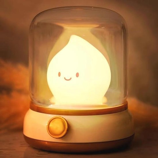 Schattige Kerosine Nachtlamp voor Kinderen - USB Oplaadbaar Siliconen Vlamlicht van Merkloos