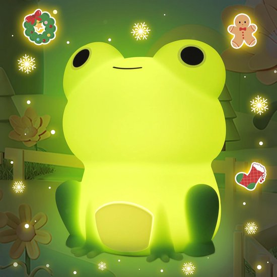 Schattige Kikker Nachtlampje - Zachte Siliconen LED Touch Lamp voor Kinderen - Dimbare Timer Draagbare Nachtlamp voor Baby en Peuter