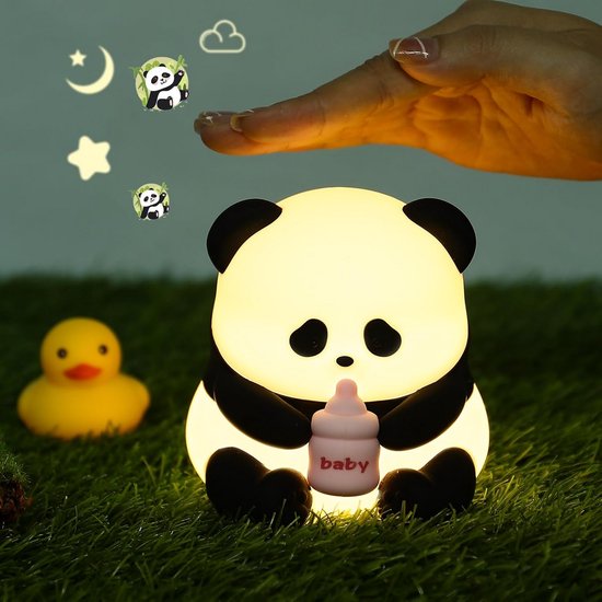 Schattige Panda Nachtlamp voor Kinderen, Oplaadbare LED Nachtlamp voor Baby's en Peuters