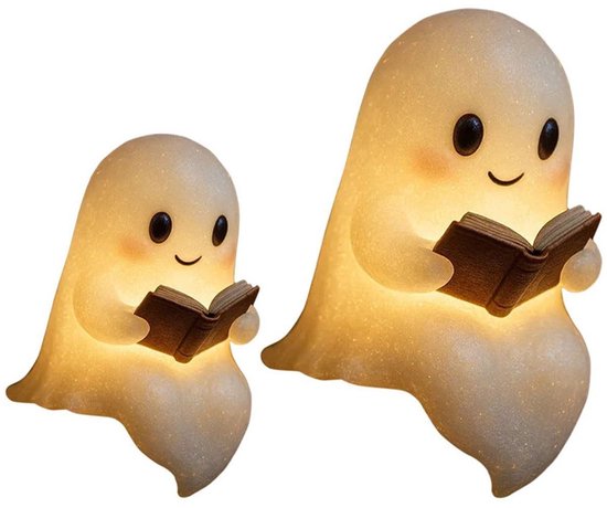 Schattige Spookachtige Leeslamp Voor 's Nachts - Halloween Spookachtige Nachtlamp - Spookachtige Leeslampjes Voor 's Nachts - 3D LED-Nachtlampje Halloween - Verlicht Halloween-Decor, Voor Slaapkamer, Studeerkamer, Lezers - 15 cm*1pcs + 21cm*1pcs van Merkloos