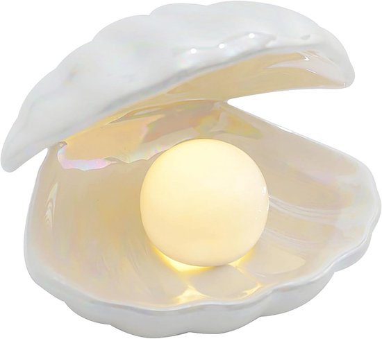 Schelp Parel Nachtlampje Keramische Schelp Lamp, Schelp Parel Licht Schelp Decoraties Nachtlampje Schelp Parel Lamp Nachtlampje Voor Slaapkamer, Woon van Merkloos