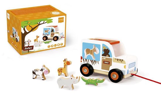 Scratch Trekfiguur Sorteerwagen Safari Wit 18 Cm van Scratch