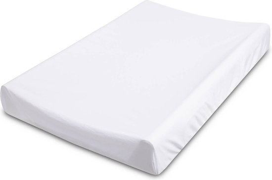 Sensillo Baby Aankleedkussenhoes Jersey - Aankleedkussen Hoes / Hoeslaken voor Aankleedkussen - Verschoonkussen - Wit