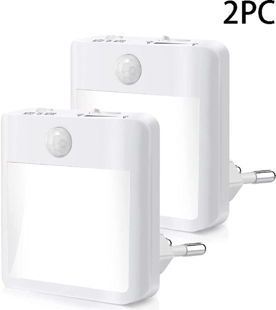 Sensorlamp - Babykamer nachtlampjes - 5 instelbare helderheidsniveaus - 0,9W -Nachtlampje - nachtlampje stopcontact - nachtlampje volwassenen - nachtlampje kinderen - nachtlampje plug-in/stopcontact - Met bewegingssensor - Wit van Merkloos