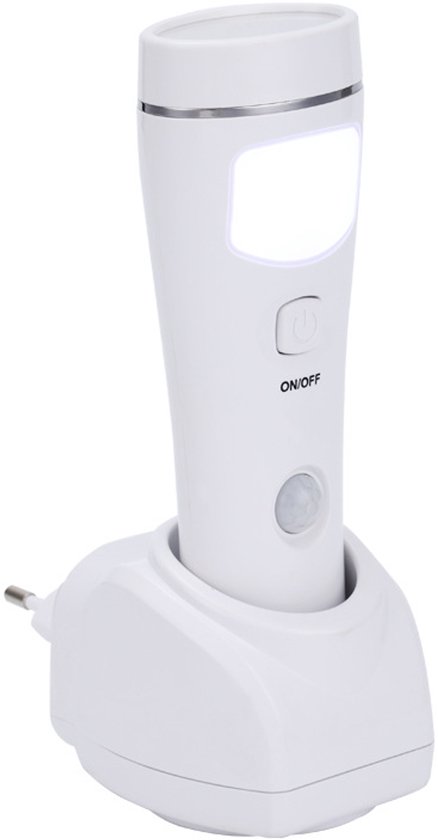 Set van 2 oplaadbare LED-nachtlampjes - Met fitting - 4-in-1 afneembare nachtlampjes - Met bewegingssensor - Nachtlampjes met stekker - Noodzaklampen van Smartwares