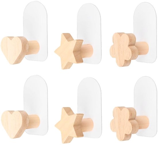 Set van 6 Zelfklevende Kinder Kledinghaken voor Wanddecoratie
