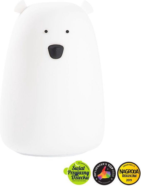 Siliconen Lamp Grote Beer - Wit van Flow Amsterdam