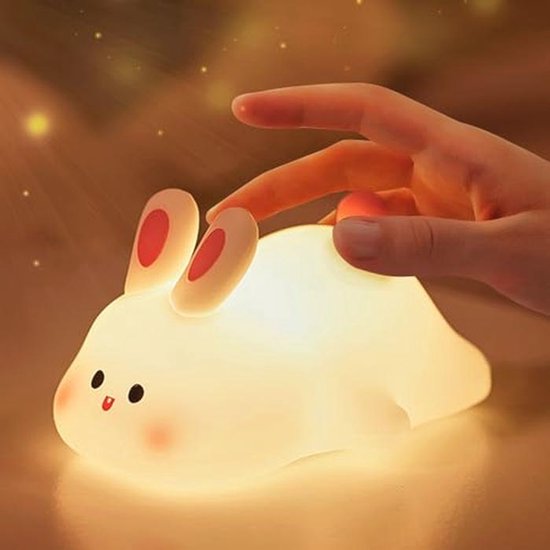 Siliconen nachtlampje voor kinderen | Dimbaar, USB-oplaadbaar, schattige bunny lamp voor kinderkamer