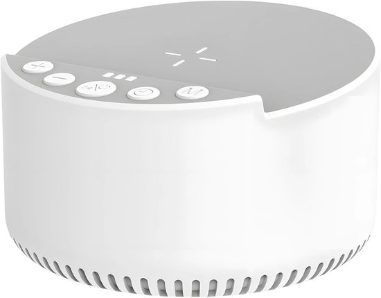 Slaap Geluid Machine - Geluid Apparaat Speaker - Rustig Slapen - Draadloze Oplader - 10 x 5.7 cm - Wit