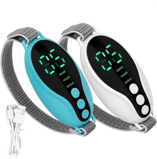 Slaap Hulp Apparaat - Microstroom Stimulator - Ontspanning Bevorderen - Draagbare EMS Technologie - 95 x 28 cm - Wit van Merkloos