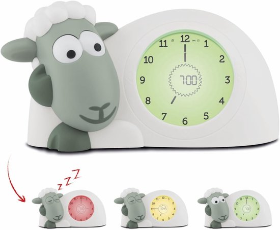 Slaapcoach Klok - Nachtlampje Kinderen - Kinderen Leren Klokkijken - Visuele Wekindicator - 14x20cm - Sage Groen