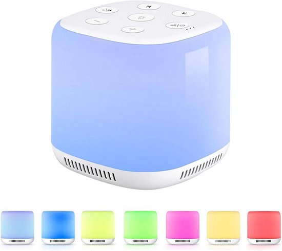 Slaapgeluid Apparaat - Natuurklanken Machine - Ontspannen Slapen - 34 Rustgevende Geluiden - 1800mah Batterij - Wit