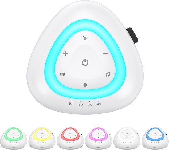 Slaapgeluidsapparaat met 18 rustgevende geluiden en nachtlampje, babyslaapgeluidsapparaat met geheugenfunctie en 3 timers, reisgeluidsapparaat voor meditatie van YSONIC