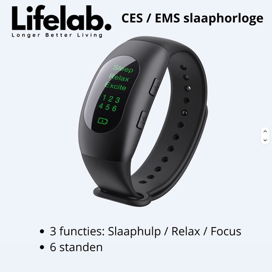 Slaaphorloge beter Slapen - Slaapproblemen, Oplossing Slapeloosheid – CES EMS Slaaptrainer - Sneller slapen Zonder Medicatie – Anti Stress & Ontspanning – 3 Modi & 6 Sterktes – Focus, ontspanning - Wakker liggen, in slaap komen van Merkloos