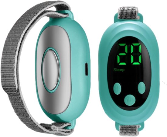 Slaaphulp apparaat / slaap hulpmiddel / slaap apparaat - sleep aid - ontspanning apparaat - anti stress - rust - inslapen - handheld - 20 standen - USB-voeding - smaragdgroen - 8x4x2 cm van Merkloos
