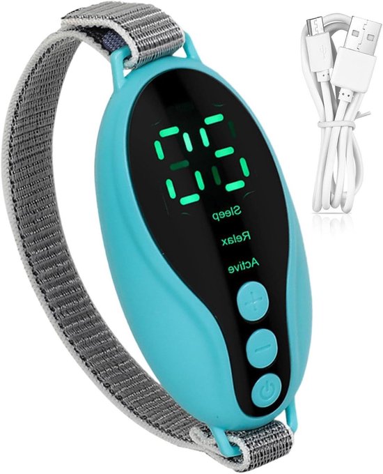 Slaaphulp Apparaat - Slaapinstrument Slaaptherapie - Sneller Inslapen - Geavanceerde Geluidsgolf - 9.5 x 2.8 cm - Blauw van Merkloos