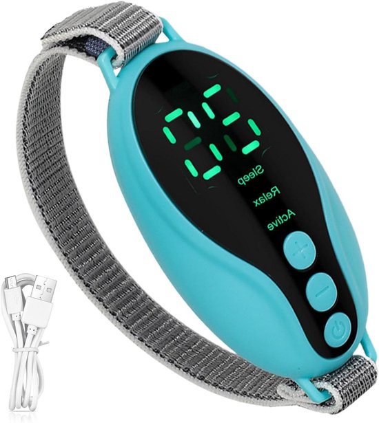 Slaaphulp Apparaat - Slaapstimulator Kalme Hulp - Sneller Inslapen - 20 Instelbare Modi - 95 x 28 cm - Wit Blauw van Merkloos