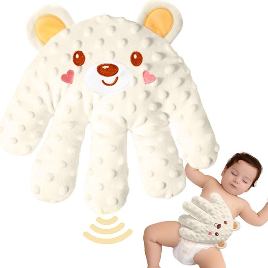 Slaaphulp- Baby Soothing Palm - De Baby rocker - Slaaphulp Voor Baby & Kinderen - Automatisch - Oplaadbaar - Slaaptrainer - Help Baby Beter Slapen - Elektrisch Baby Handkussen - Baby Schrik Preventie Kussen - Kan Worden Verwarmd-Beige berenpatroon van Merkloos