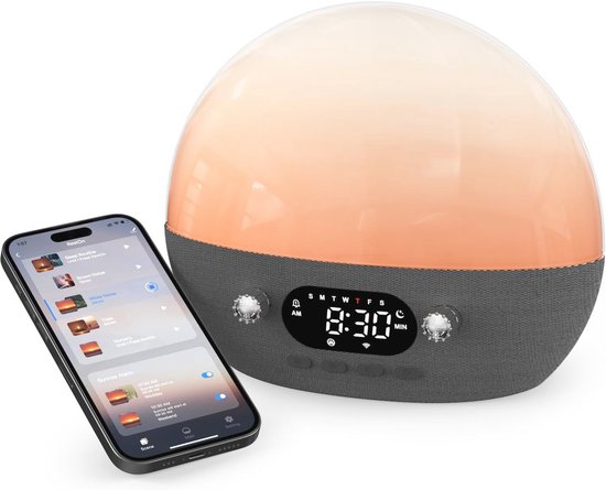 Slaaphulp Geluidmachine met Nachtlampje en APP-besturing voor Baby's, Kinderen en Volwassenen van Merkloos