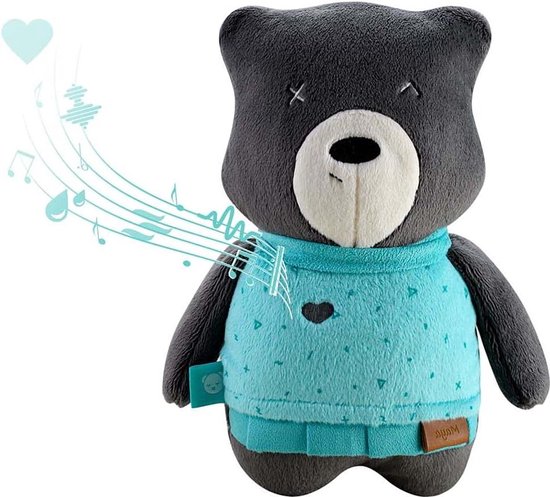 Slaaphulp voor baby's met sensor donkergrijs mint - kalmerende witte ruis - vanaf 0 maanden - premium