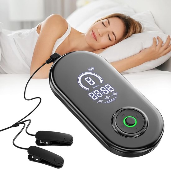Slaaphulpapparaat - slaaphulpmiddel voor slapeloosheid, draagbare hulp voor angst, migraine en duizeling, verbetert diepe slaap, opladen via USB