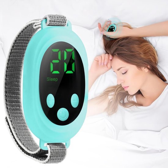 Slaaphulpmiddel voor volwassenen, nervus vagus-stimulator, verlicht angst bij volwassenen en vermindert stress; slaaphulpmiddel voor kinderen (met verstelbare haak); draagbaar, via USB oplaadbaar slaaphulpmiddel met microstroom. van Merkloos