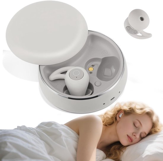 Slaapkoptelefoon Draadloos - Bluetooth Oordopjes - Rustig Slapen - Speciaal voor Zijslapers - 45 Uur Batterij - Zwart