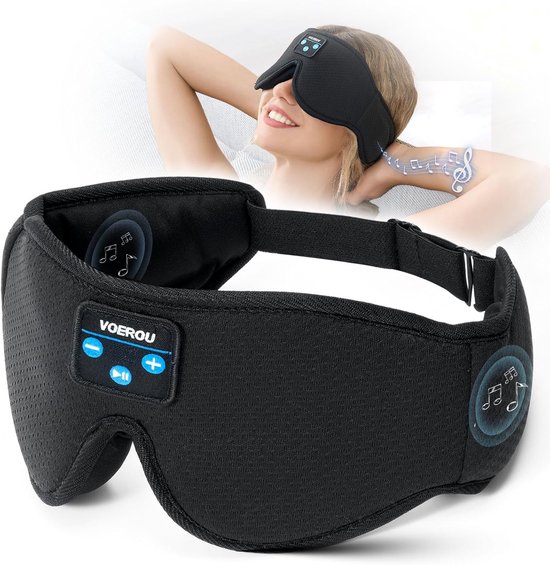 Slaapkoptelefoon - Muziek Hoofdband - Rustig Slapen - Draadloos Bluetooth - 23.8 cm - Zwart