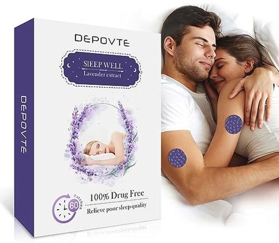Slaappleisters met Lavendel en Kamille - 60 Stuks, Extra Sterke Nachtelijke Toepassing van Merkloos
