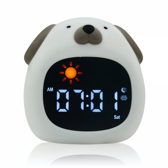 Slaaptrainer Hond - Kinderwekker - Nachtlampje met Dimfunctie - Rustgevende geluiden - Slaapritme trainer - Zeri van Merkloos