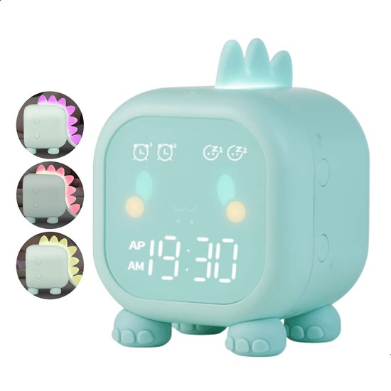 Slaaptrainer Kinderen - Kinderwekker - Nachtlampje Kinderen - Groene Dino van Merkloos