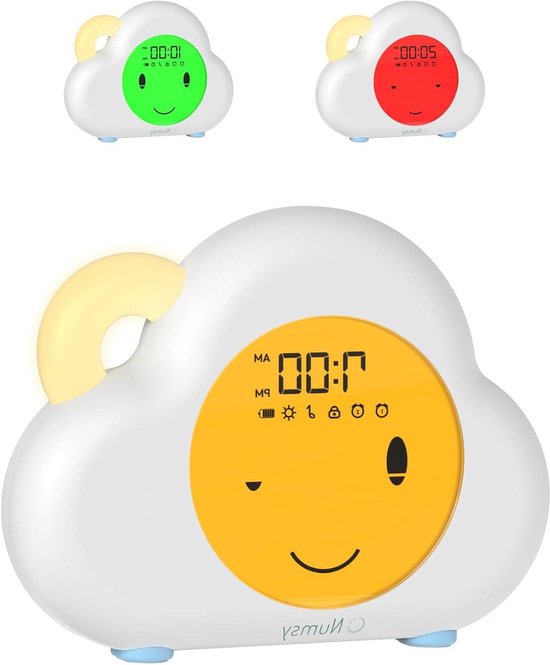Slaaptrainer Kinderen - Nachtlampje Hulp - Slaapritme Leren - Zonsopgang Simulatie - Draadloos Oplaadbaar - Wit