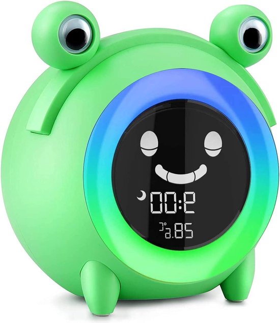 Slaaptrainer Kinderwekker - Baby Kinderen Slaap Training Klok met Wakker Licht Digitale Wekker Nachtlampje Geluidsmachine Dutje Timer Snooze Functie Nachtklok voor Kinderen Peuters Kinderslaapkamer Slaaptrainer van KooKiKi