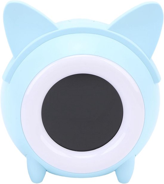 Slaaptrainer Kinderwekker - Nachtlamp Alarm - Kind Leren Slapen - Met Geluiden en Kleuren - 13W x 11H cm - Blauw
