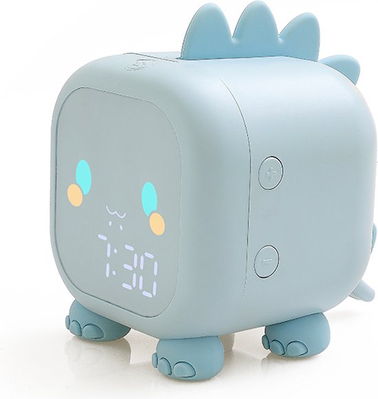 Slaaptrainer - Kinderwekker - Slaapwekker - Nachtlamp Kinderen - Slaaptrainer Dino - Oplaadbaar - Dino Nachtlampje - Slaaphulp - Blauw - Omni Kids van Omni Kids