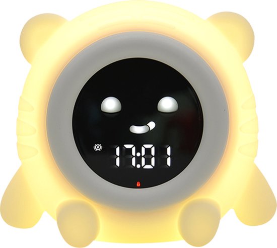 Slaaptrainer - Kinderwekker - Slaapwekker - Nachtlamp kinderen - Witte ruis - White noise - Beer - Oplaadbaar - Slaaphulp van Merkloos