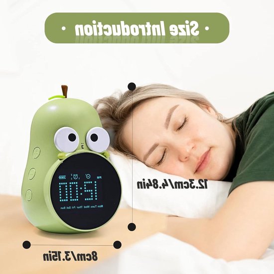 Slaaptrainer kinderwekker - USB-oplaadbaar - snooze en timerfunctie - lichtwekker - wake-up light - groen Slaaptrainer van Merkloos