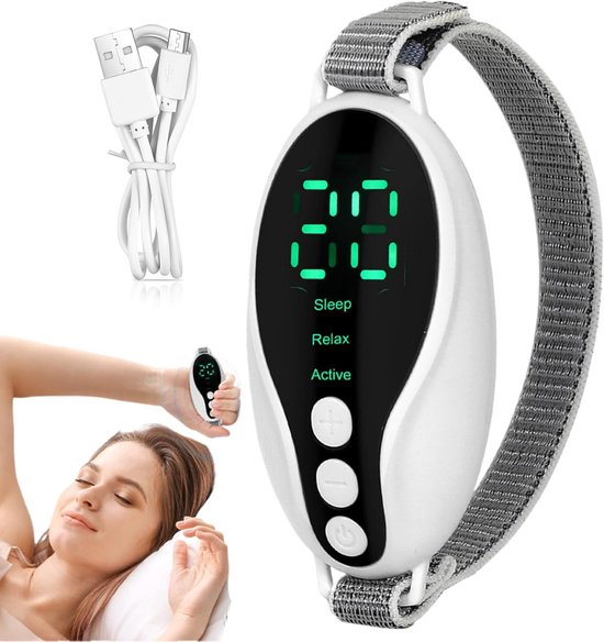 Slaaptrainer-Slaaphulp volwassenen-Verlicht angst en slapeloosheid -slapen- Draagbaar slaaphulpmiddel met microstroom en comfortabele, verstelbare band - Geschikt voor slaap en slapeloosheid van Merkloos